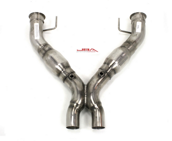 3" X-Pipe with Cats Polished 304 Stainless Steel